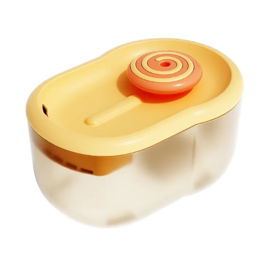 Automatic pet water fountain in orange